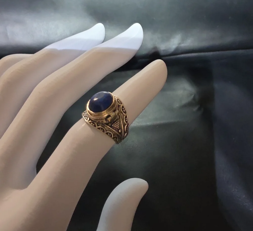 Lapis And 925 Poison Ring